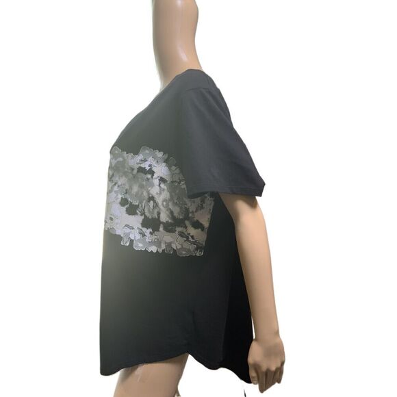 Tek Gear Black Graphic Print V-Neck Short Sleeve Casual T-Shirt Size 1X - Picture 9 of 12